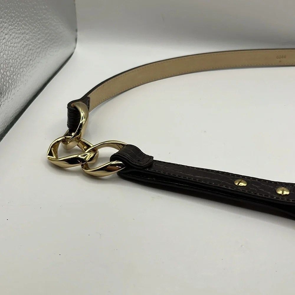 Talbots Black Croc Embossed Genuine Leather 1